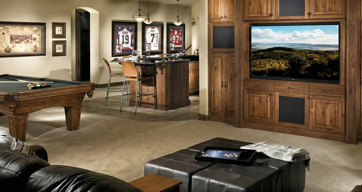 finished basement remodeling project transforming a basement into a comfortable living space in Boulder, CO