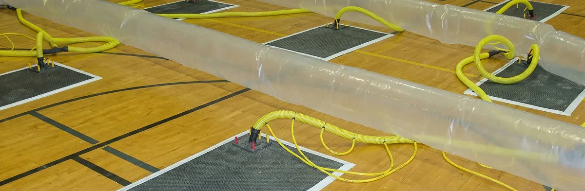 water clean up drying system set up to remove moisture and prevent further damage in Boulder, CO